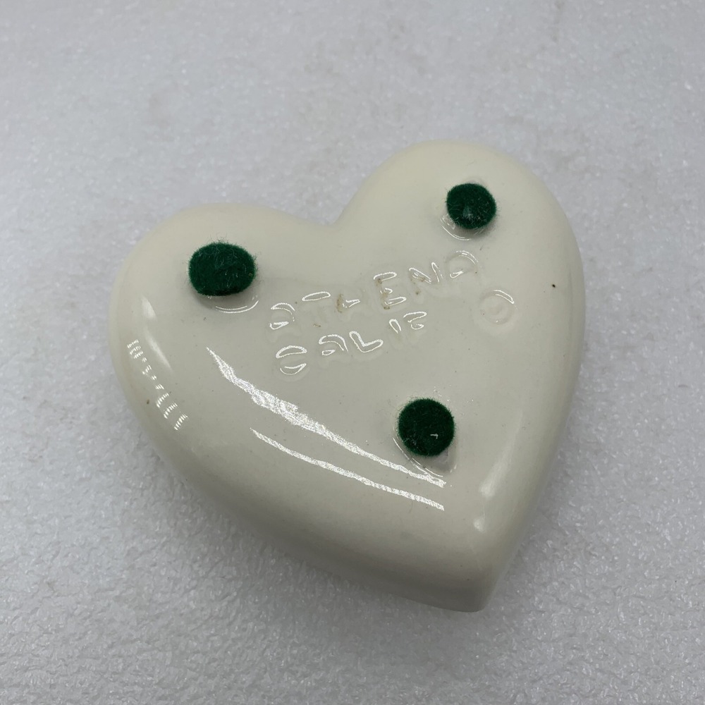 Vintage Athena California Pottery Heart Shape Flowers Lidded Trinket Jewelry Box - Picture 4 of 7